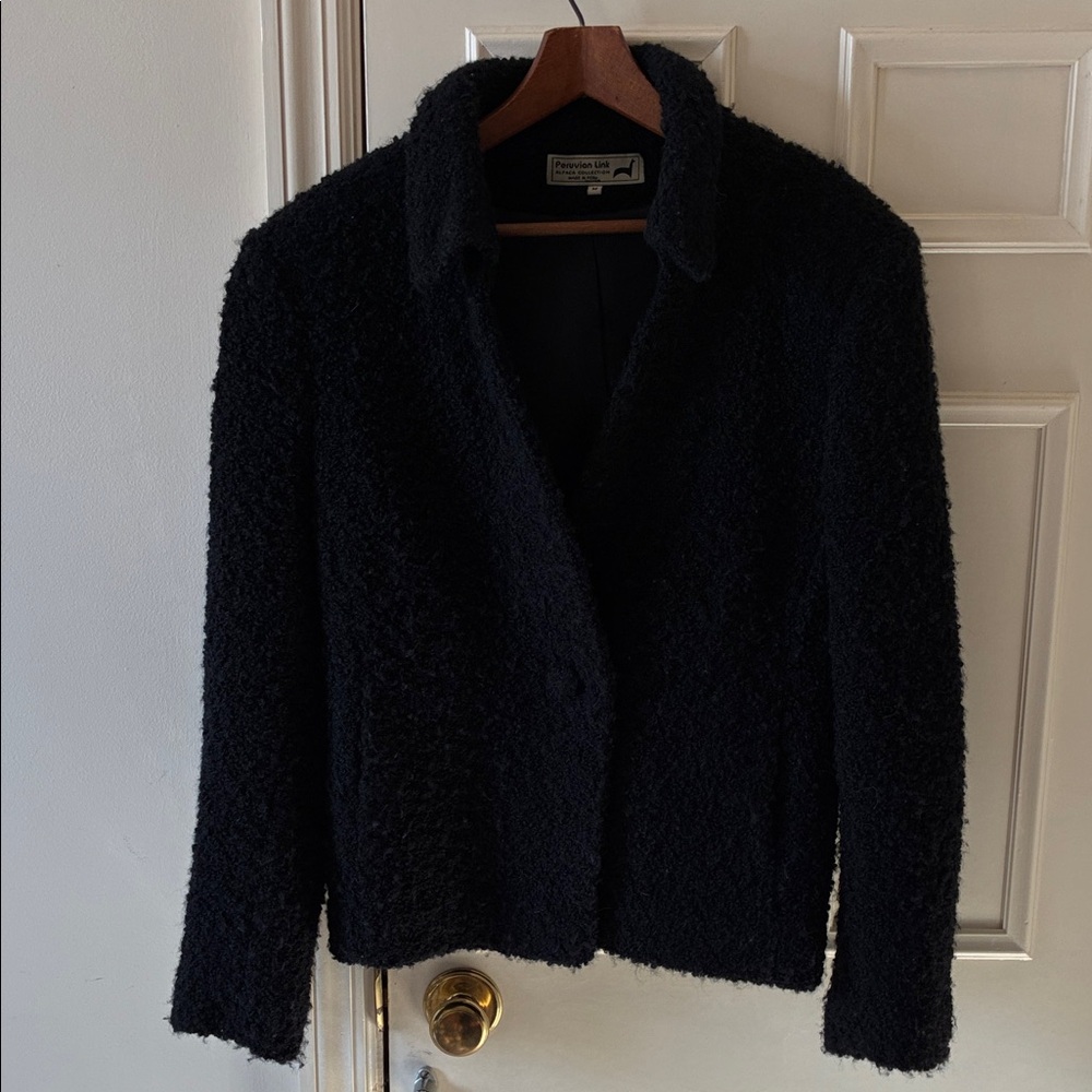 Women's Black Peruvian Link Alpaca Collection Jacket